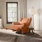 Fauteuil inclinable pivotant Heynemo, fauteuil à bascule confortable avec oreiller et repose-pieds, fauteuil à bascule pivotant pour chambre à coucher, chambre de bébé