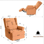 Fauteuil inclinable pivotant Heynemo, fauteuil à bascule confortable avec oreiller et repose-pieds, fauteuil à bascule pivotant pour chambre à coucher, chambre de bébé