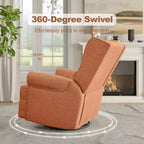 Fauteuil inclinable pivotant Heynemo, fauteuil à bascule confortable avec oreiller et repose-pieds, fauteuil à bascule pivotant pour chambre à coucher, chambre de bébé