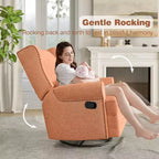 Fauteuil inclinable pivotant Heynemo, fauteuil à bascule confortable avec oreiller et repose-pieds, fauteuil à bascule pivotant pour chambre à coucher, chambre de bébé