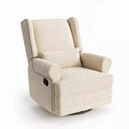 Fauteuil inclinable pivotant Heynemo, fauteuil à bascule confortable avec oreiller et repose-pieds, fauteuil à bascule pivotant pour chambre à coucher, chambre de bébé