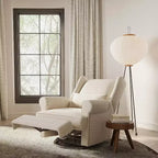 Fauteuil inclinable pivotant Heynemo, fauteuil à bascule confortable avec oreiller et repose-pieds, fauteuil à bascule pivotant pour chambre à coucher, chambre de bébé