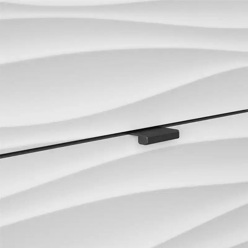 Meuble d'appoint Monterey à 1 porte/3 tiroirs, motif à vagues artificiel avec graphite