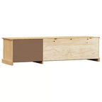 vidaXL VIGO Meuble TV en pin massif avec rangement - Finition miel ciré, poignées en métal, 156 cm (L) x 40 cm (H)