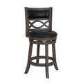 New Classic Furniture, Manchester Gray Wood Swivel Counter Stool With Pu Seat