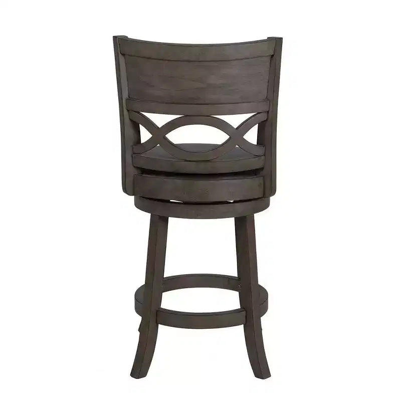 Tabouret de comptoir pivotant en bois gris Manchester avec assise en PU, New Classic Furniture