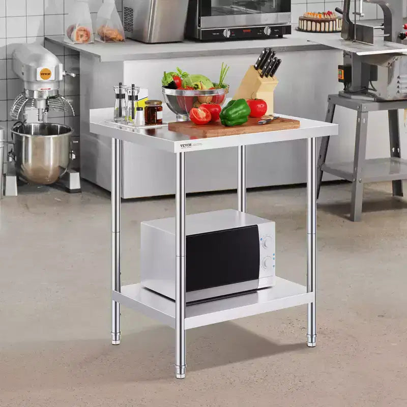 Table de travail en acier inoxydable VEVOR 24 x 30 x 36 pouces, table de préparation alimentaire commerciale robuste, table de travail en métal avec hauteur réglable