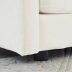 Canapé simple en peluche : Chenille blanche, parfait pour la lecture