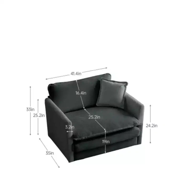 Ensemble salon chic en chenille : canapé 2 places et fauteuil
