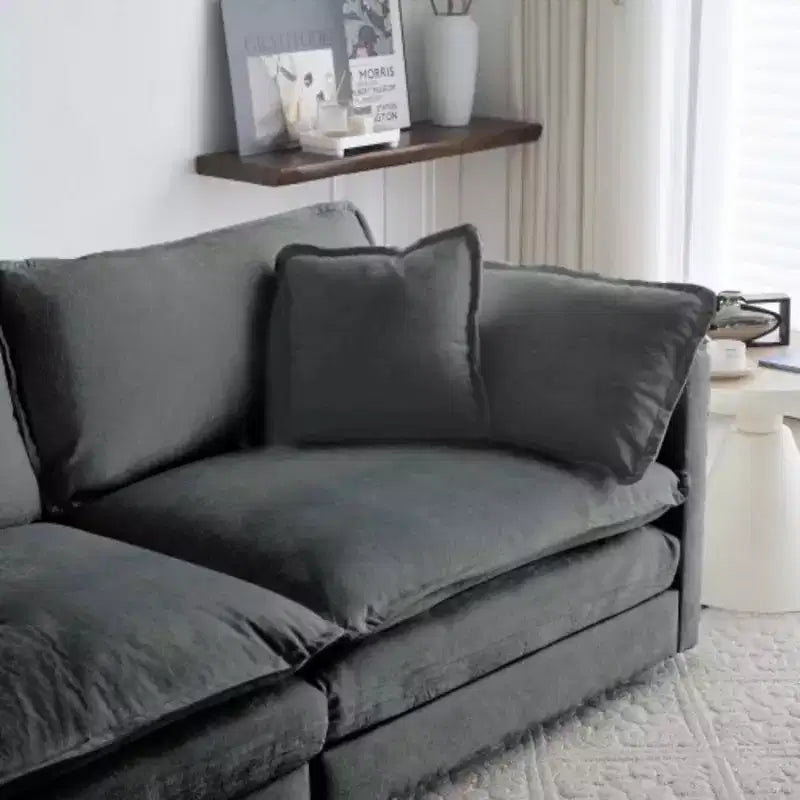 Ensemble salon chic en chenille : canapé 2 places et fauteuil