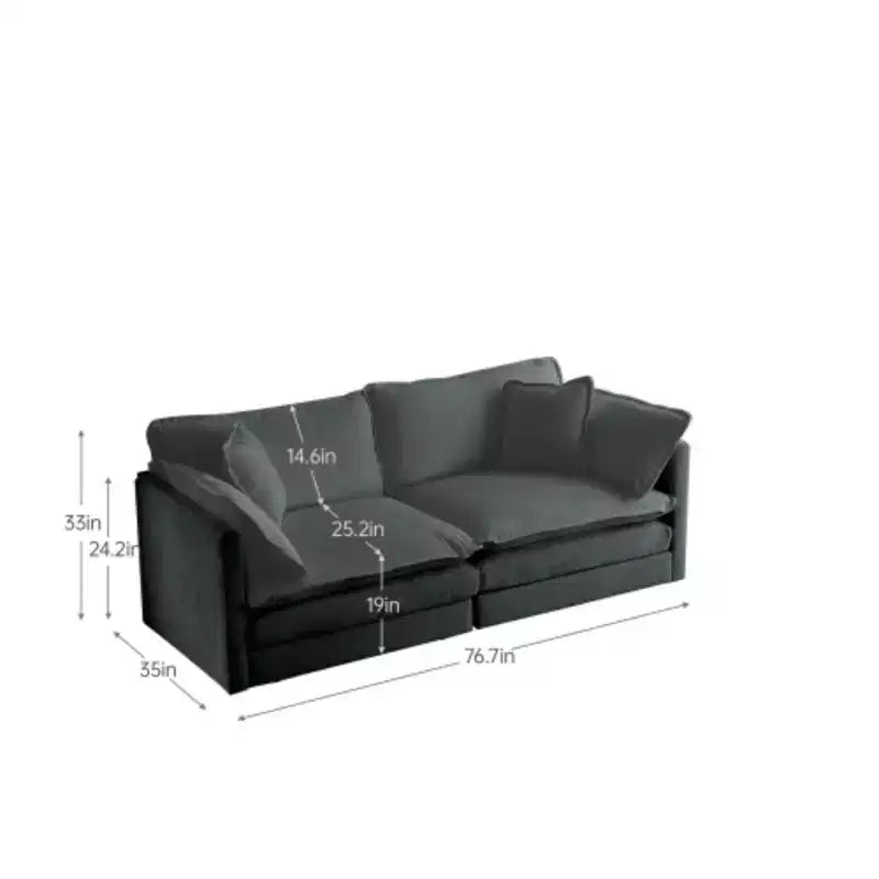 Ensemble salon chic en chenille : canapé 2 places et fauteuil
