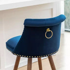 Lot de 2 tabourets de comptoir Elvara touffetés avec boutons et clous décoratifs, par Roundhill Furniture