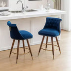 Lot de 2 tabourets de comptoir Elvara touffetés avec boutons et clous décoratifs, par Roundhill Furniture