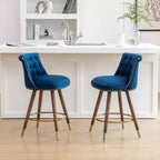 Lot de 2 tabourets de comptoir Elvara touffetés avec boutons et clous décoratifs, par Roundhill Furniture