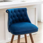 Lot de 2 tabourets de comptoir Elvara touffetés avec boutons et clous décoratifs, par Roundhill Furniture