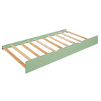 Lit superposé cabane Whisen double sur double avec toboggan convertible et lit gigogne - Blanc et vert