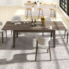 Grande table à manger extensible, Table à manger rectangulaire moderne extensible avec pieds en bois pour salon, cuisine, salle à manger