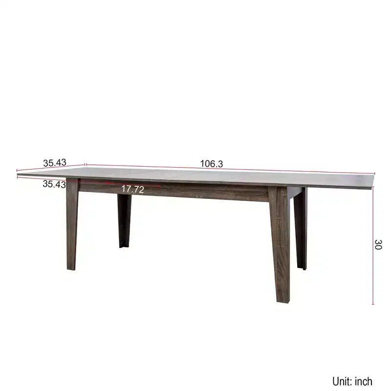 Grande table à manger extensible, Table à manger rectangulaire moderne extensible avec pieds en bois pour salon, cuisine, salle à manger