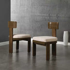 Set of 2 Modern Upholstered Dining Chairs with Solid Rubberwood Frame, Mid-Century Side Chairs - ModernLuxe
