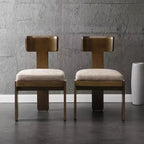 Lot de 2 chaises de salle à manger modernes rembourrées avec cadre en bois d'hévéa massif, chaises d'appoint du milieu du siècle - ModernLuxe