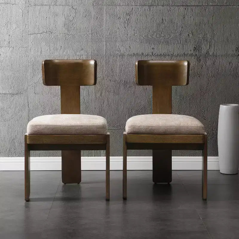 Lot de 2 chaises de salle à manger modernes rembourrées avec cadre en bois d'hévéa massif, chaises d'appoint du milieu du siècle - ModernLuxe