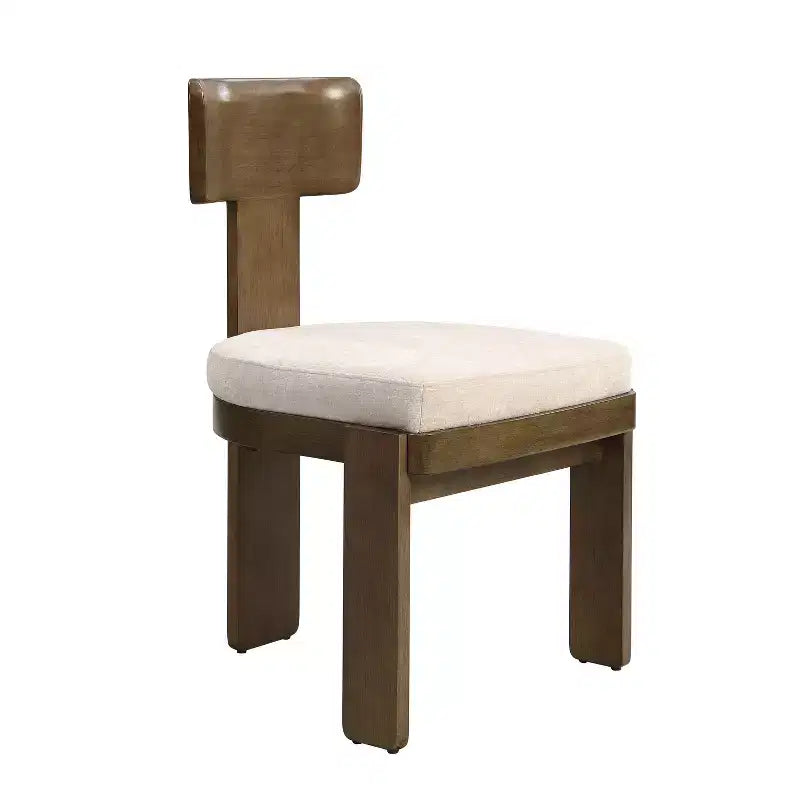 Lot de 2 chaises de salle à manger modernes rembourrées avec cadre en bois d'hévéa massif, chaises d'appoint du milieu du siècle - ModernLuxe