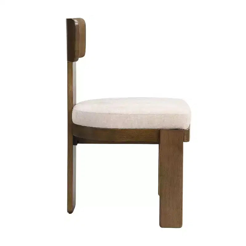 Lot de 2 chaises de salle à manger modernes rembourrées avec cadre en bois d'hévéa massif, chaises d'appoint du milieu du siècle - ModernLuxe