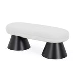 Banc rembourré ovale moderne avec pieds géométriques noirs, banc de salle à manger pour entrée de salon - Christopher Knight Home