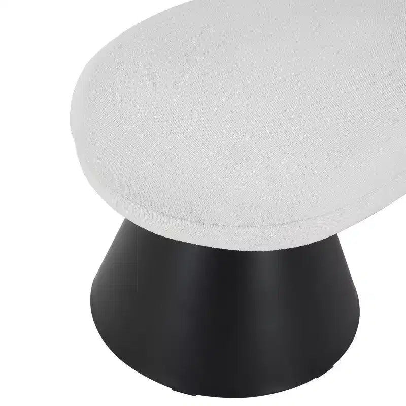 Banc rembourré ovale moderne avec pieds géométriques noirs, banc de salle à manger pour entrée de salon - Christopher Knight Home