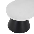 Banc rembourré ovale moderne avec pieds géométriques noirs, banc de salle à manger pour entrée de salon - Christopher Knight Home