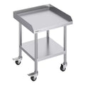 VEVOR Stainless Steel Work Table, 24 x 24 x 30 Inch Commercial Food Prep Worktable with 4 Wheels,Casters, 3-Sided Backsplash HeavyDuty Prep Worktable