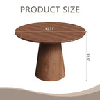 Table à manger ronde de 110 cm, table à manger à piédestal moderne, table d'appoint de loisirs pour salon, salle à manger, café, cuisine, petit espace