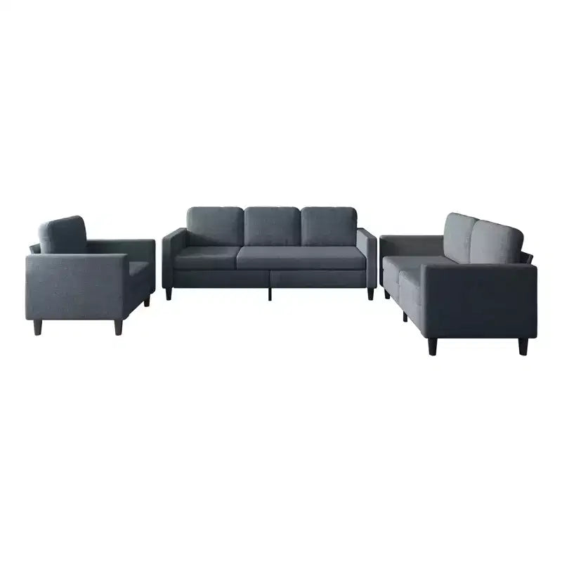 Mjkone Ensemble de canapés modulables pour salon : canapé 3 places, causeuse et fauteuil simple
