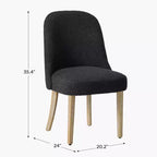 Chaise de salle à manger Genevieve en tissu bouclette de style Mid-Century Modern WestinTrends (lot de 6)