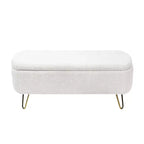 Banc ottoman de rangement moderne Zeus & Ruta avec pieds dorés pour le pied de lit