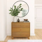 Plank+Beam Commode classique à 3 tiroirs en bois massif, petite commode de chambre, commode à tiroirs