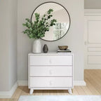 Plank+Beam Commode classique à 3 tiroirs en bois massif, petite commode de chambre, commode à tiroirs
