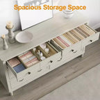 Commode Heynemo Grande à 6 Tiroirs pour Chambre à Coucher, Commode Moderne de 147 cm de Large, Meuble TV avec Poignées Métalliques, Organisateur de Tiroirs en Bois, Gris Clair