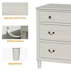 Commode Heynemo Grande à 6 Tiroirs pour Chambre à Coucher, Commode Moderne de 147 cm de Large, Meuble TV avec Poignées Métalliques, Organisateur de Tiroirs en Bois, Gris Clair