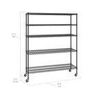 Étagère de rangement en fil d'acier ultra-durable à 5 niveaux, certifiée NSF, Seville Classics, 60 L x 72 H x 18 P
