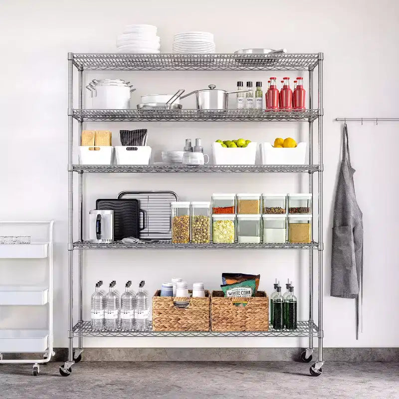 Étagère de rangement en fil d'acier ultra-durable à 5 niveaux, certifiée NSF, Seville Classics, 60 L x 72 H x 18 P