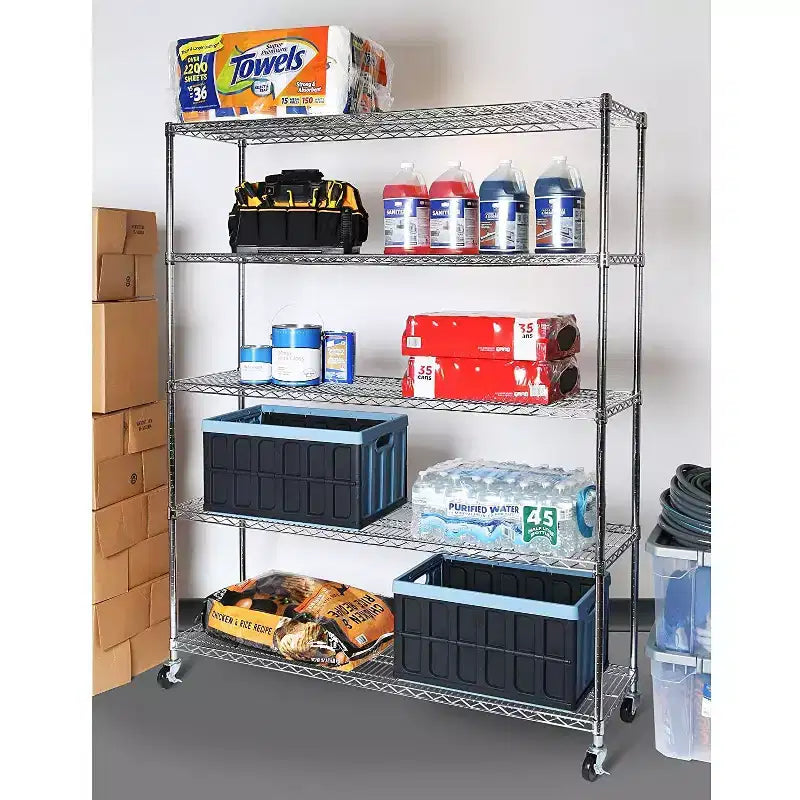 Étagère de rangement en fil d'acier ultra-durable à 5 niveaux, certifiée NSF, Seville Classics, 60 L x 72 H x 18 P