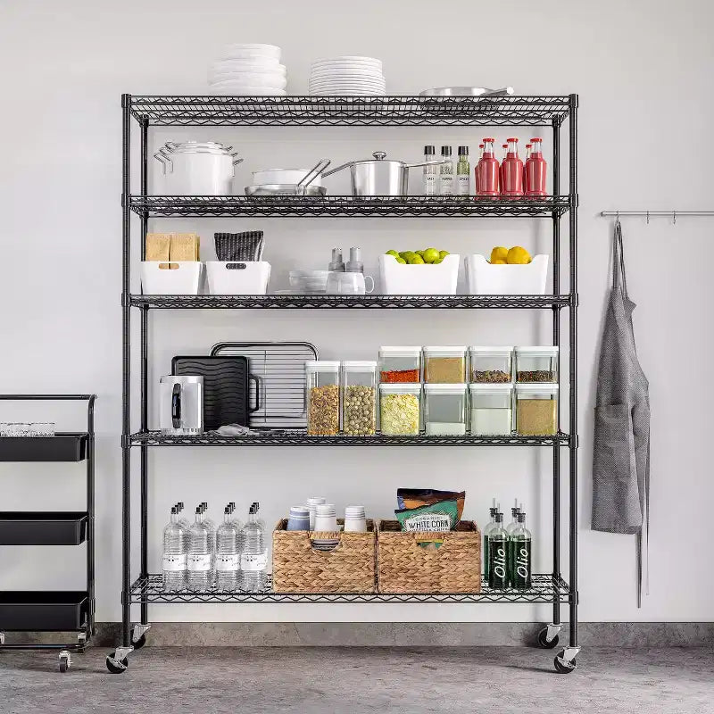 Étagère de rangement en fil d'acier ultra-durable à 5 niveaux, certifiée NSF, Seville Classics, 60 L x 72 H x 18 P