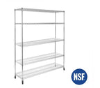 Étagère de rangement en fil d'acier ultra-durable à 5 niveaux, certifiée NSF, Seville Classics, 60 L x 72 H x 18 P