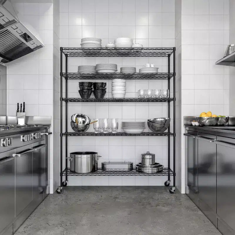 Étagère de rangement en fil d'acier ultra-durable à 5 niveaux, certifiée NSF, Seville Classics, 60 L x 72 H x 18 P