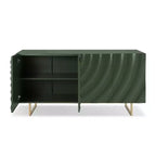 Christopher Knight Home Cheryiie Buffet moderne en bois et métal de 152 cm avec quatre portes ondulées goutte d'eau