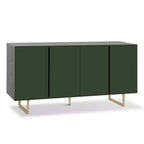 Christopher Knight Home Cheryiie Buffet moderne en bois et métal de 152 cm avec quatre portes ondulées goutte d'eau