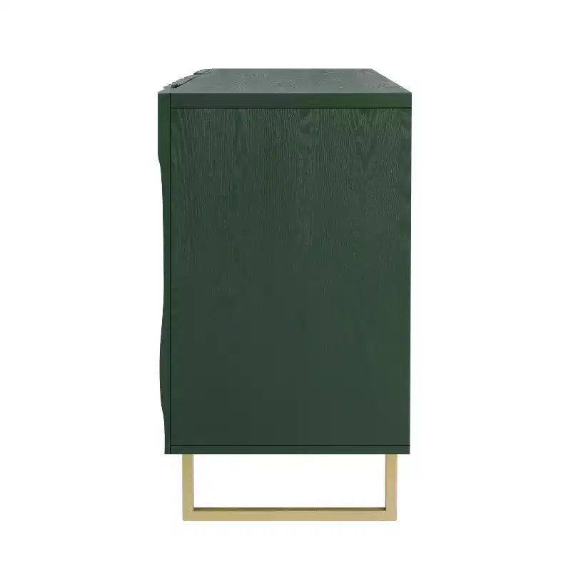 Christopher Knight Home Cheryiie Buffet moderne en bois et métal de 152 cm avec quatre portes ondulées goutte d'eau