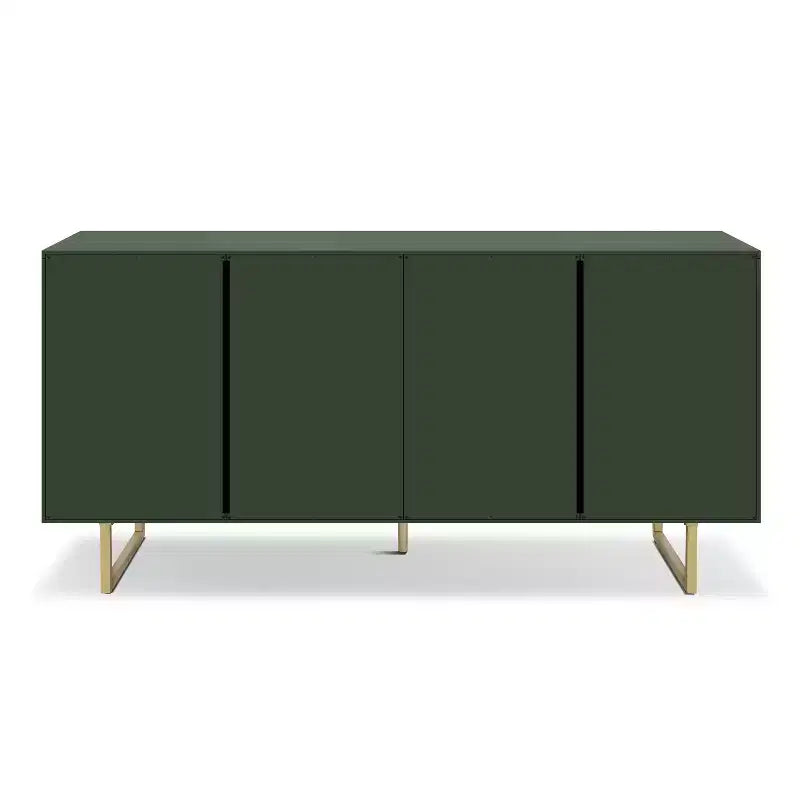 Christopher Knight Home Cheryiie Buffet moderne en bois et métal de 152 cm avec quatre portes ondulées goutte d'eau
