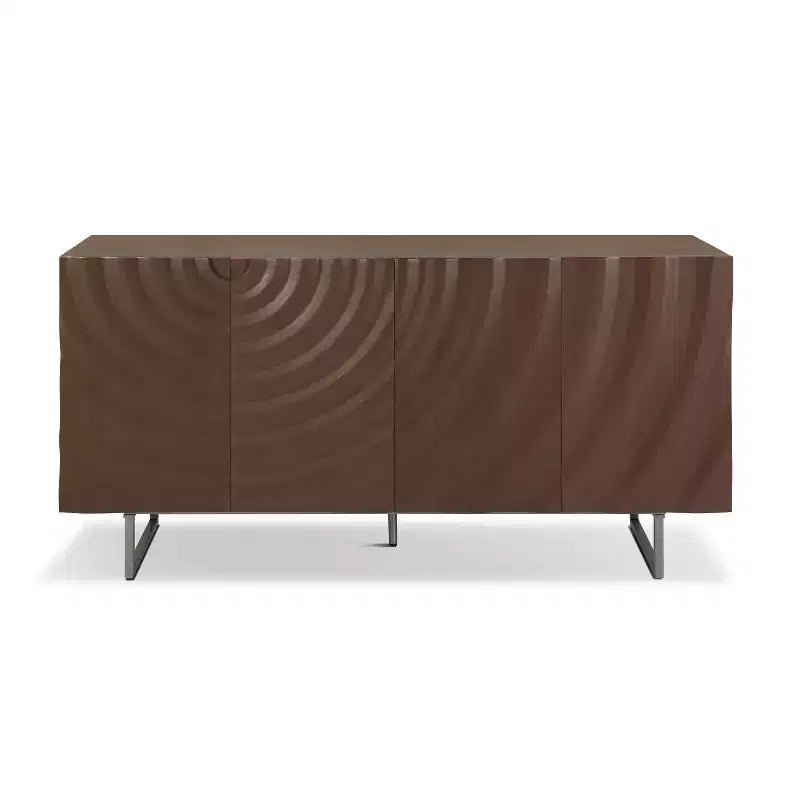 Christopher Knight Home Cheryiie Buffet moderne en bois et métal de 152 cm avec quatre portes ondulées goutte d'eau